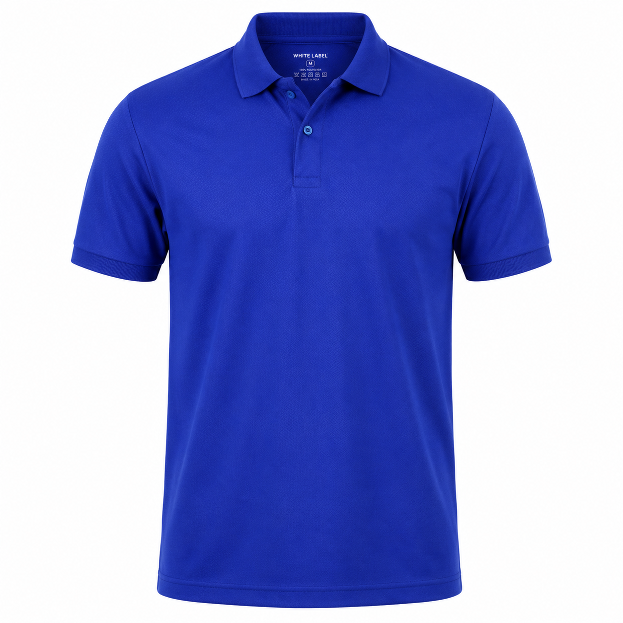 White Label Polo T-Shirt | Premium Spun Matty Fabric | 220 GSM | Sweat-Free | Regular Fit | Royal Blue