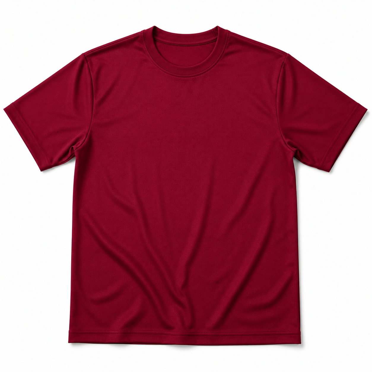 Dry Fit Round Neck T-Shirt | Nirmal Net Fabric | 180 GSM | Quick Dry | Breathable | Maroon