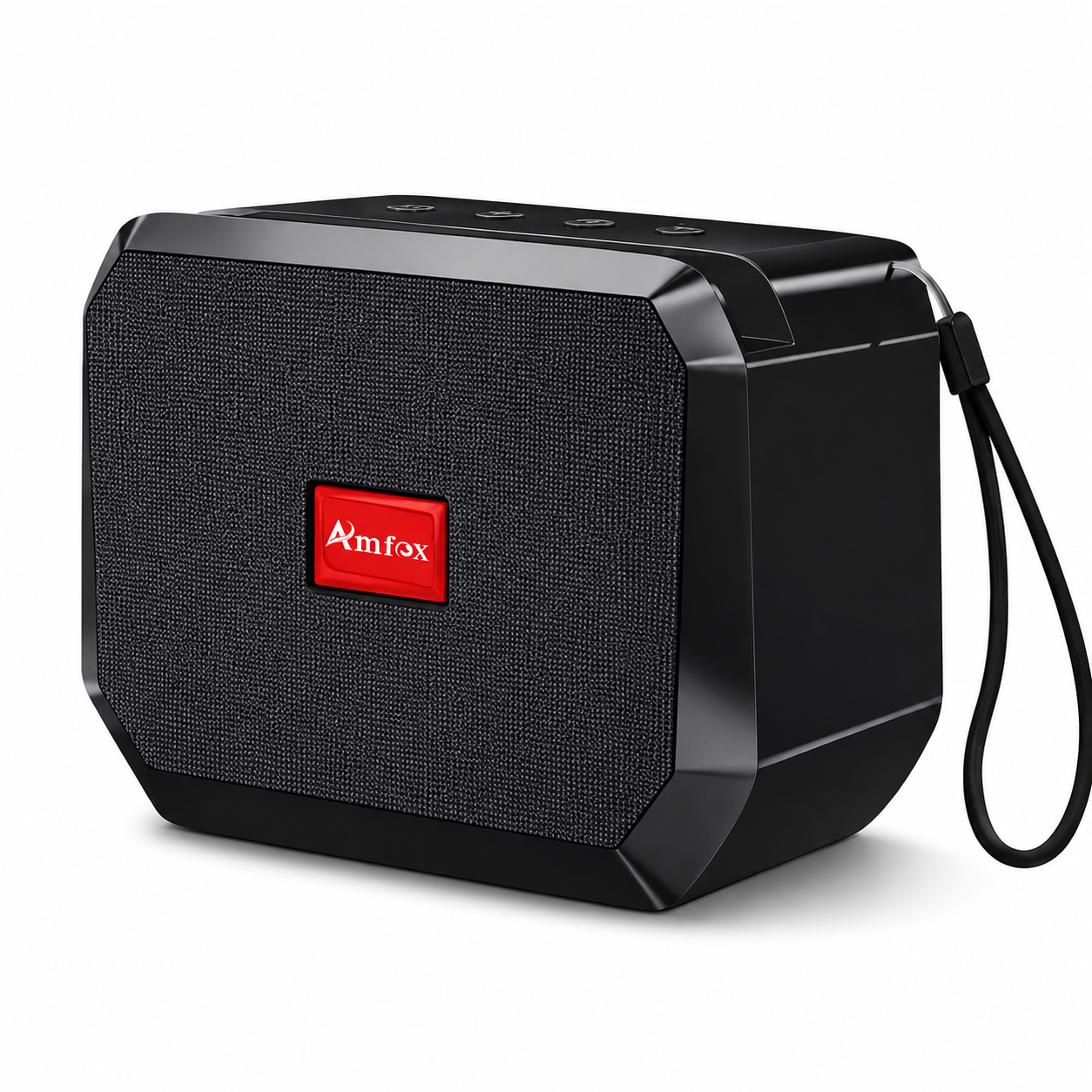 Amfox Jennie 10W Portable Bluetooth Speaker | Hi-Res Audio | Bluetooth 5.0 | FM Radio | TF Card | USB | Type-C Charging | Deep Bass | Built-in Battery | Black