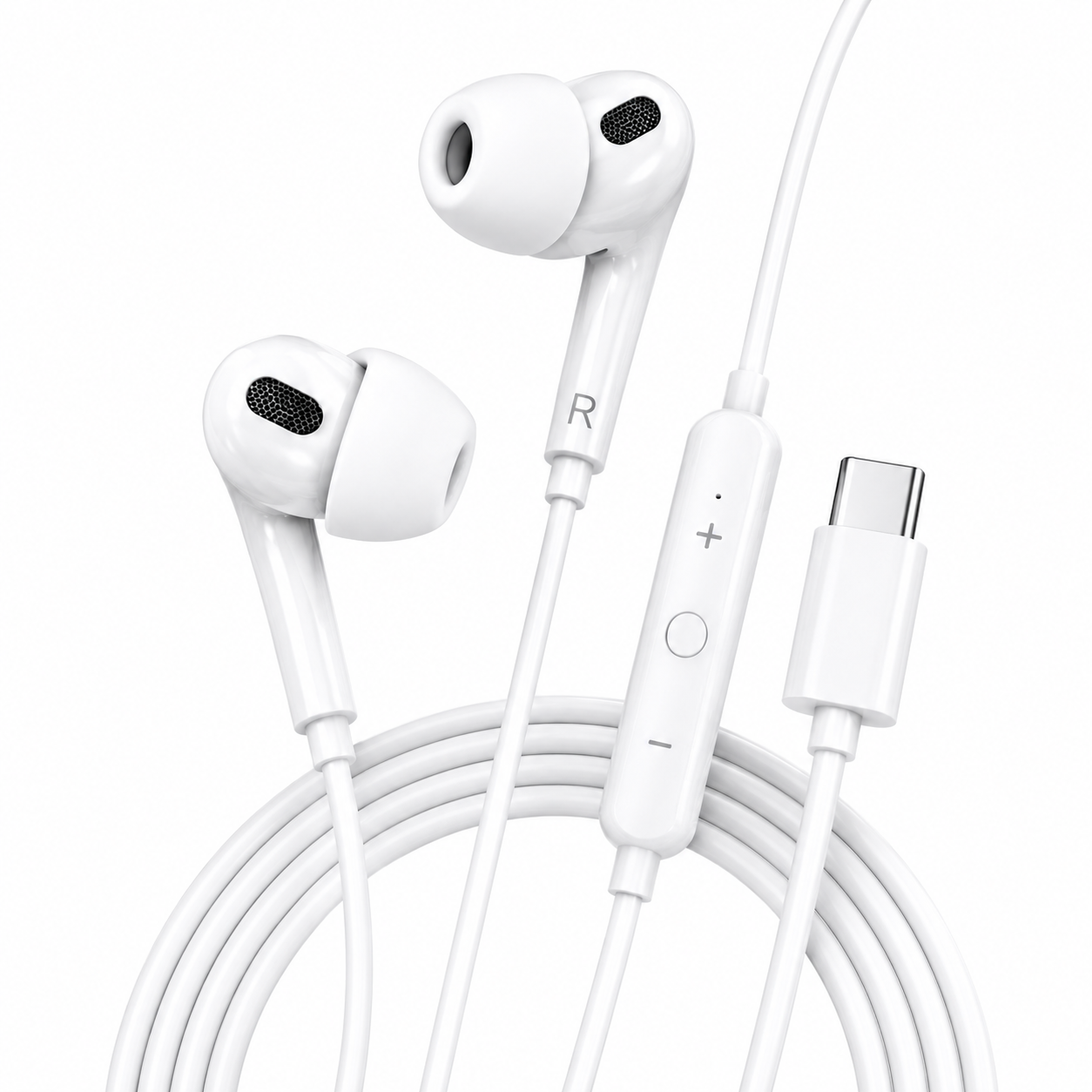 Amfox EP16 Type-C Wired Earphones with Mic | Hi-Fi Stereo Sound | Deep Bass | In-Ear Noise Isolation | Built-in HD Microphone & Volume Control | USB-C Earphones for Android Smartphones, Tablets & Laptops