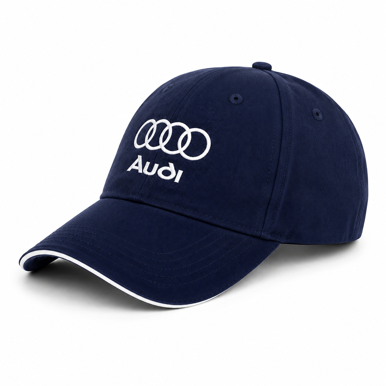Audi 6 Panel Cotton Twill Baseball Cap | Adjustable Strap | Navy Blue
