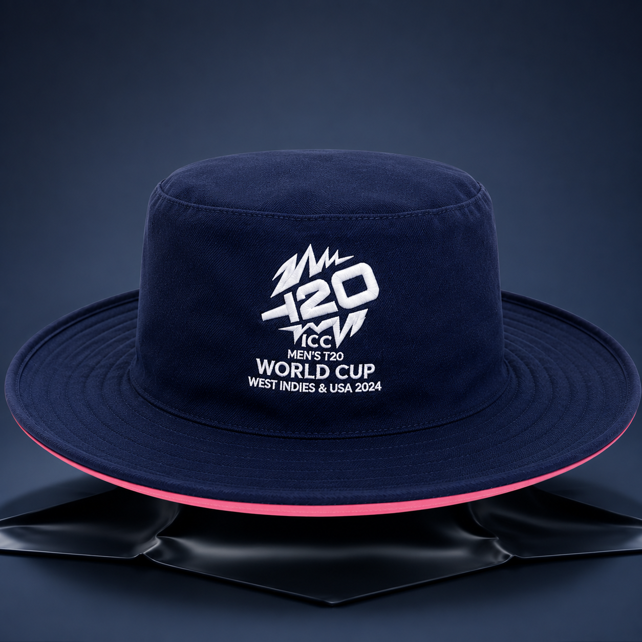 ICC Men's T20 World Cup 2024 Wide Brim Hat | Brushed Cotton Twill | Navy Blue