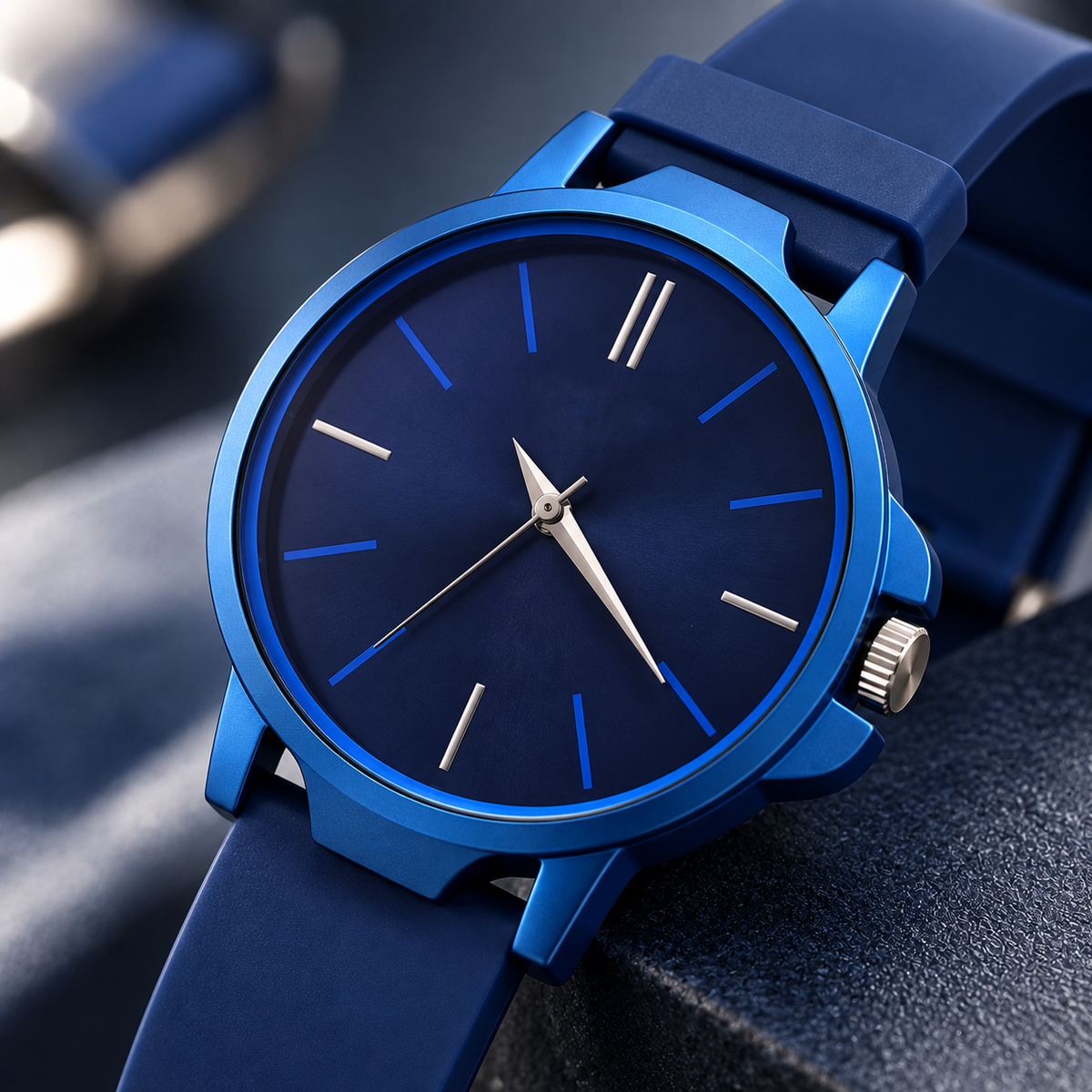 Elite Classic Blue Analog Watch for Men – Silicone Strap