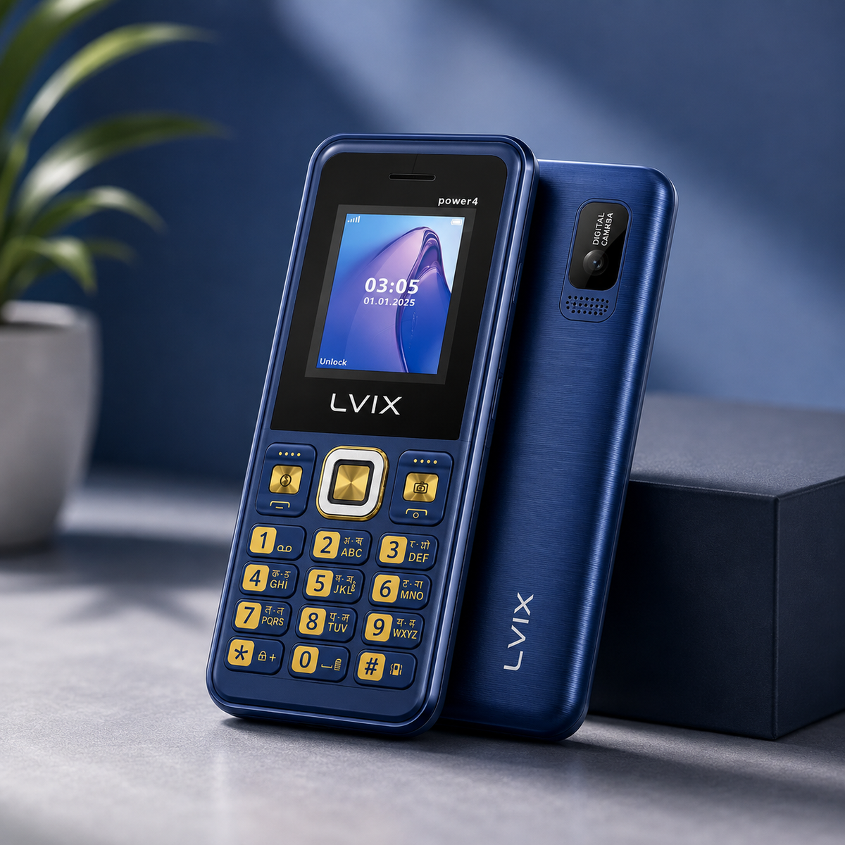 Lvix All-New Power 4 Dual Sim |Keypad Mobile| with 1.8" Display | BT Dialer| Voice Changer | Auto Call Recording | Powerful 3000Mah Battery | FM | Camera | Feature Phone | Torch | Blue
