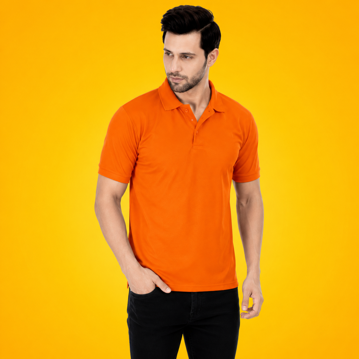 Orange Label Polo T-Shirt | Nirmal Net Dry Fit Fabric | 180 GSM | Sweat-Free | Regular Fit | Orange
