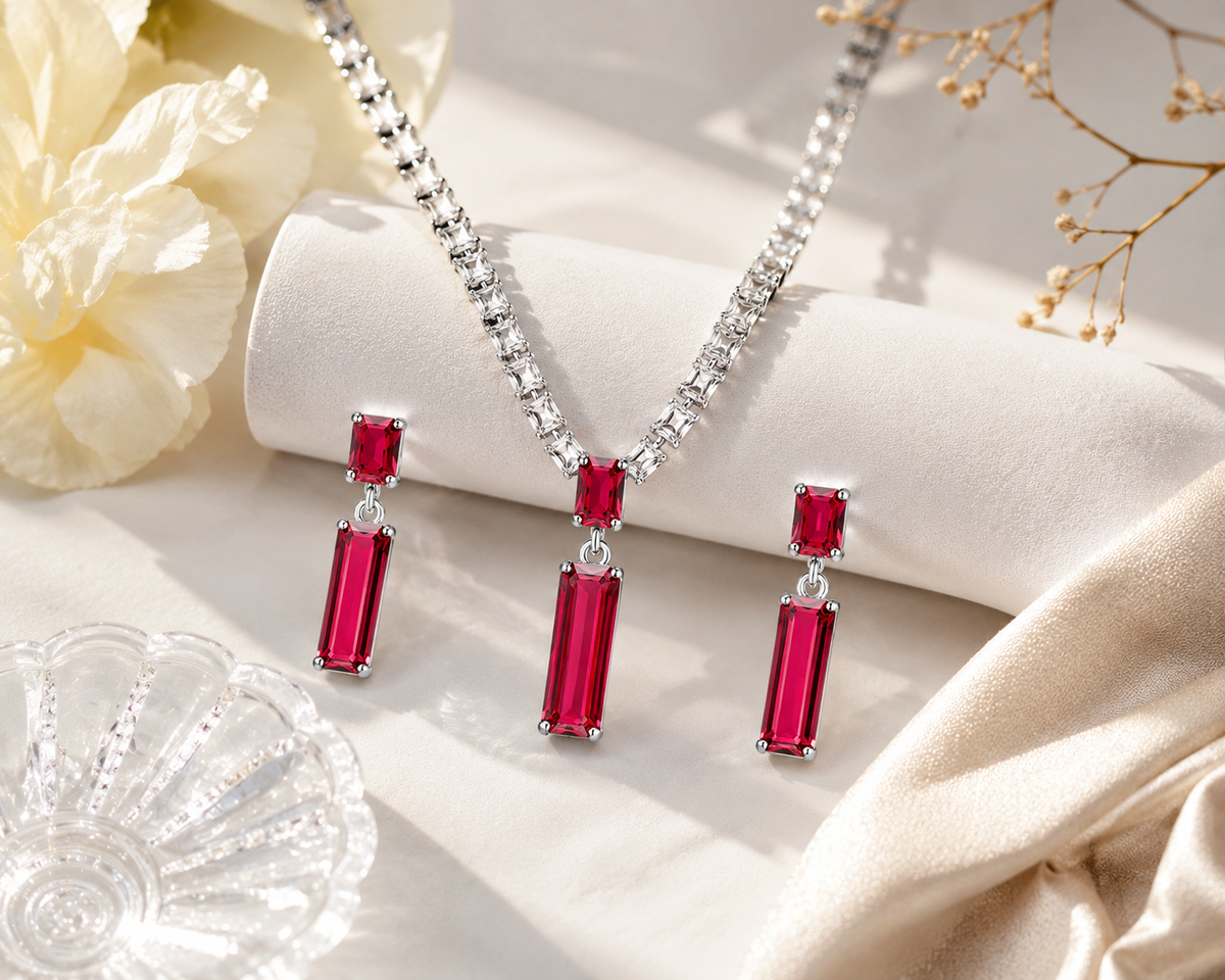 Jazz And Sizzle Scarlet Sparkle CZ Jewelry Set