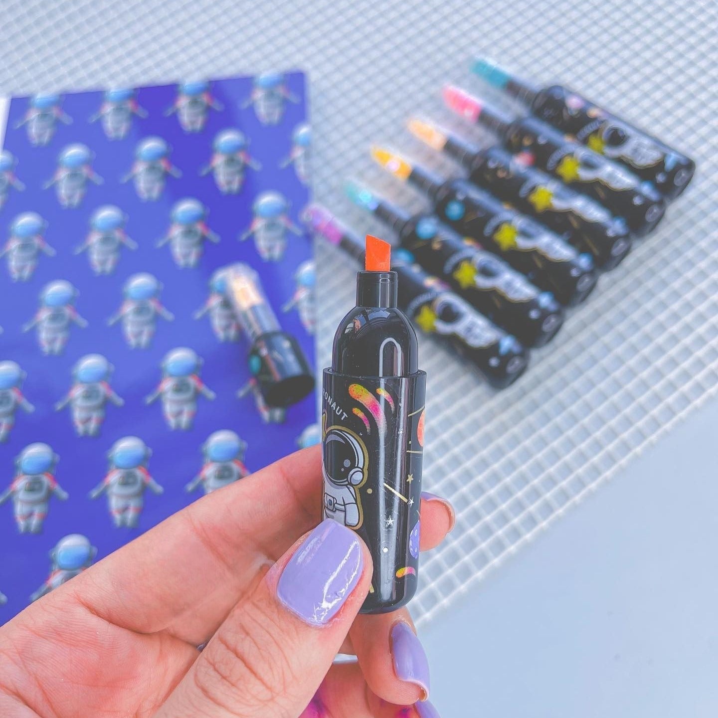 Confetti Astronaut Bottle Highlighter Set