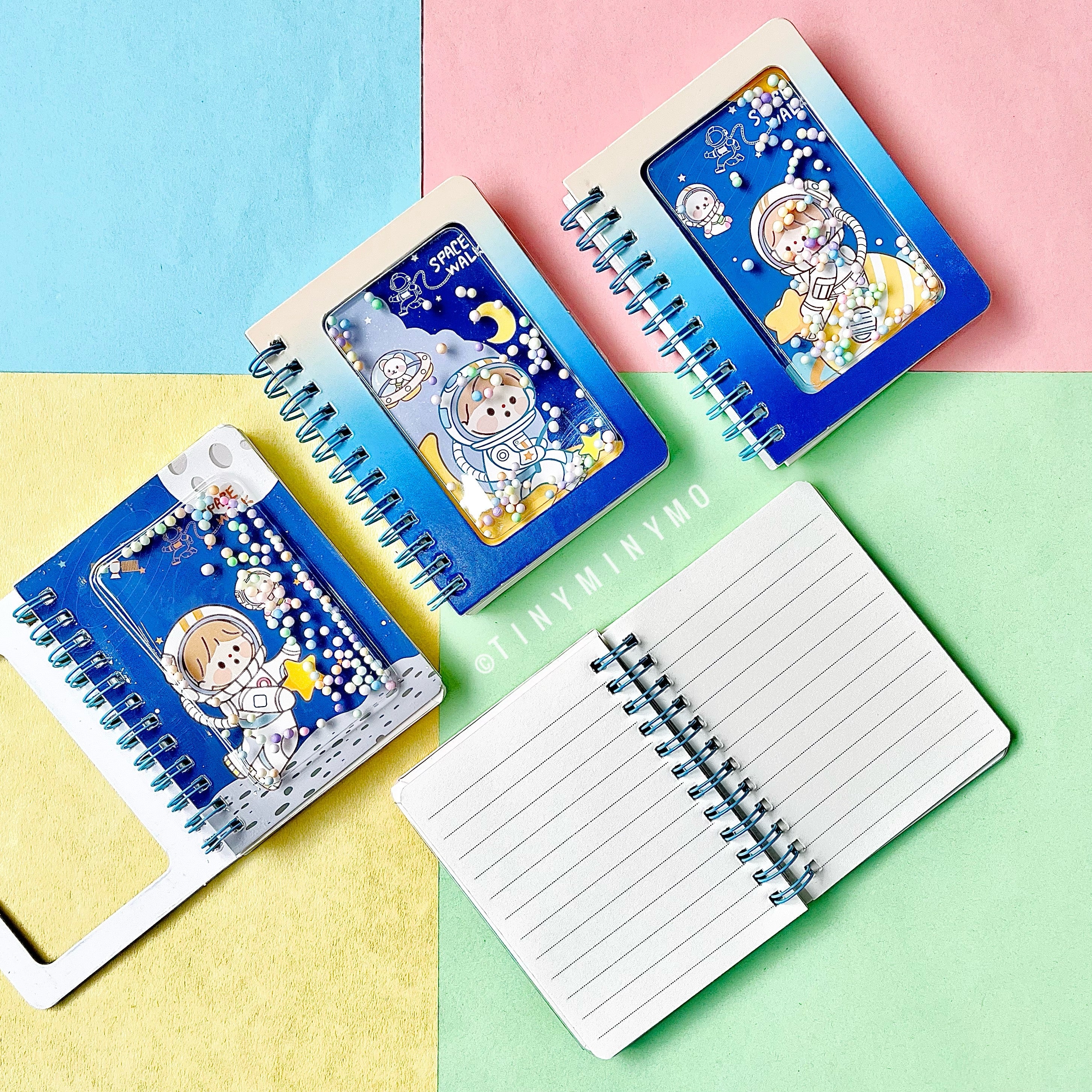 Confetti Filled Astronaut Mini Spiral Diary