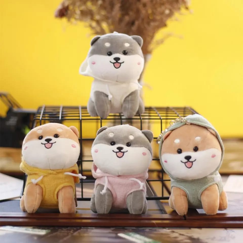 Cool Dog in a Hoodie Plush Keychain