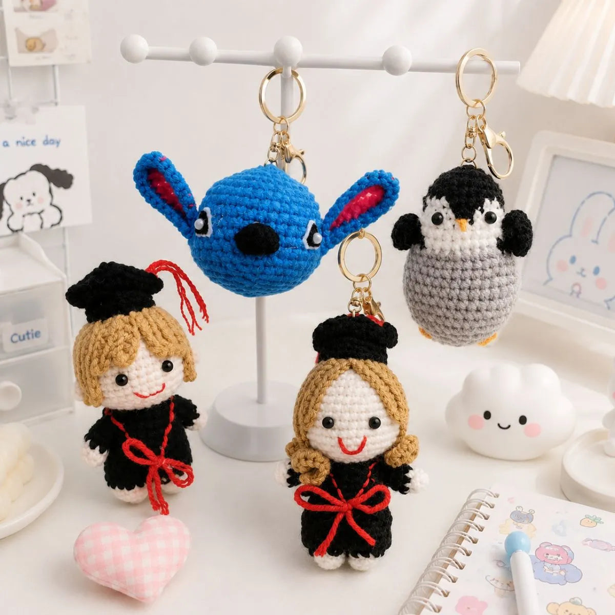 All Designs of Crochet 3D Keychains - Tinyminymo