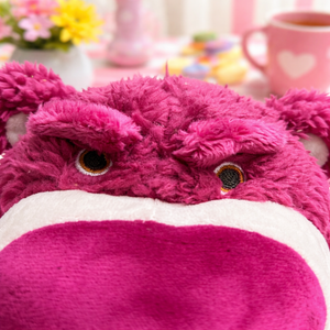 Close up of Eyes of Lotso Bear Soft Toy - Tinyminymo
