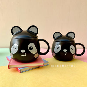 Cute Bear Mug with Lid and Spoon - Tinyminymo