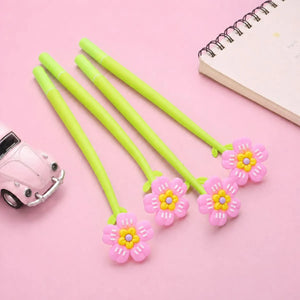 Four Pink Color Flower Pens - Tinyminymo