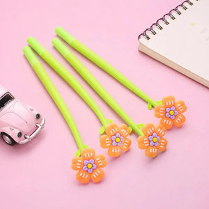 Four Peach Color Flower Pens - Tinyminymo