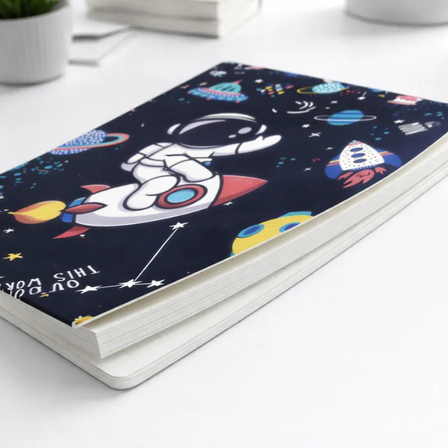 Doodle Cover Notebook - Space Rocket