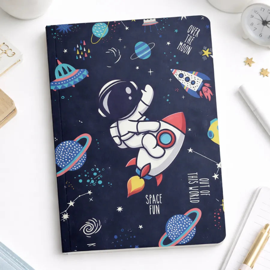 Doodle Cover Notebook - Space Rocket