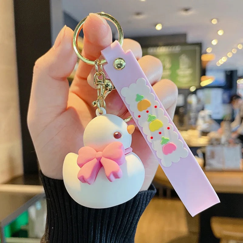 Duck with Bow 3D Keychain