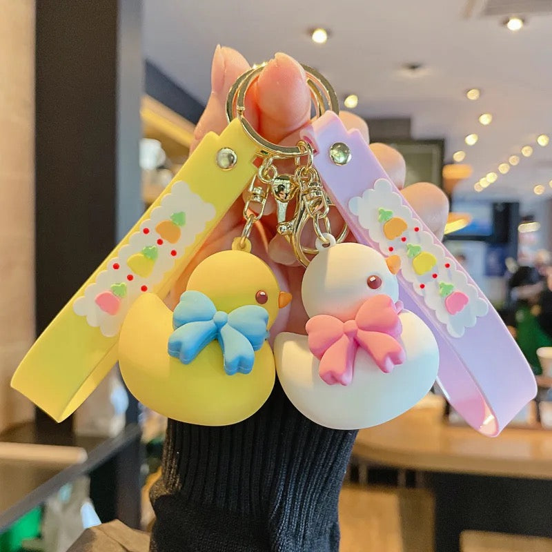 Duck with Bow 3D Keychain