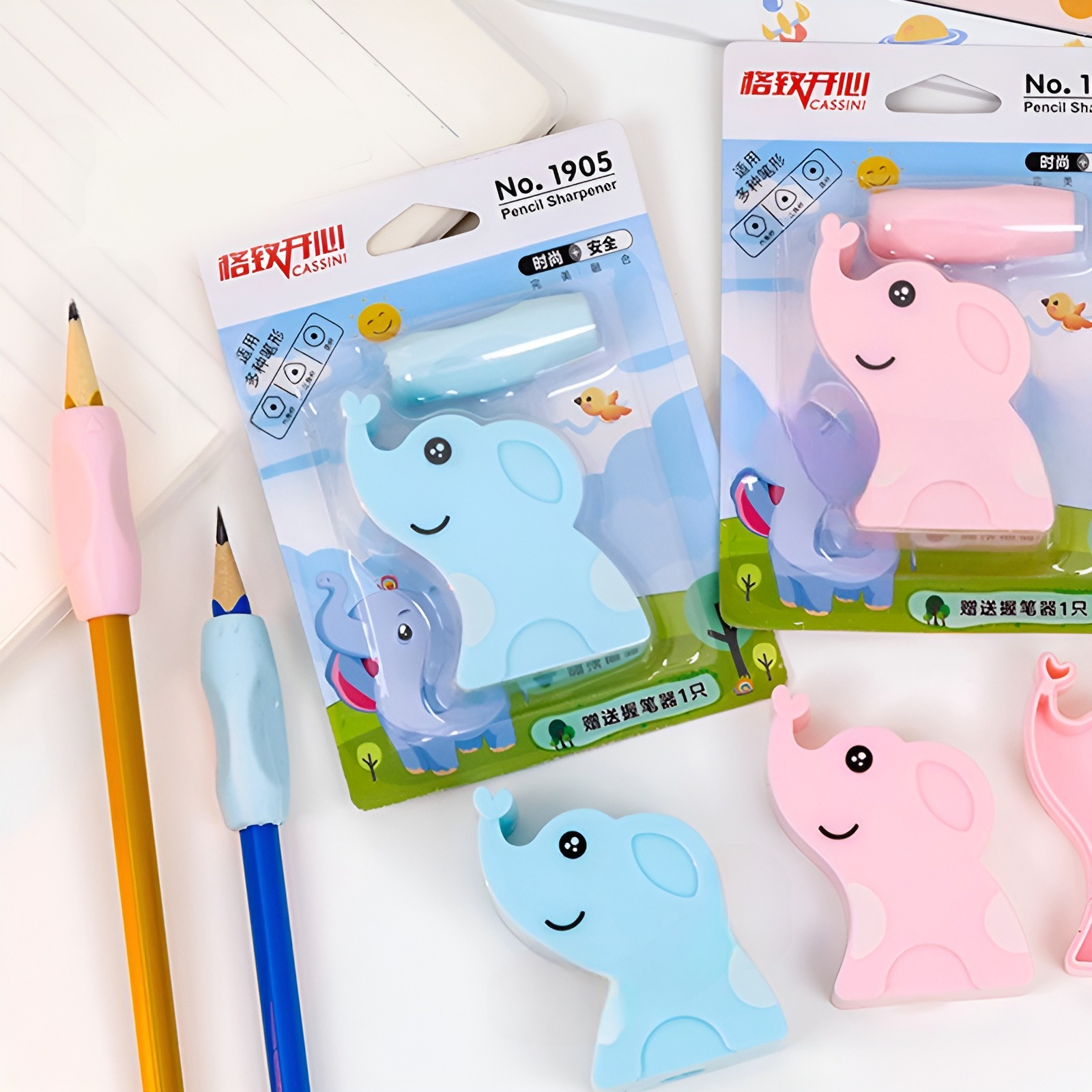 Elephant Sharpener with Grip Set