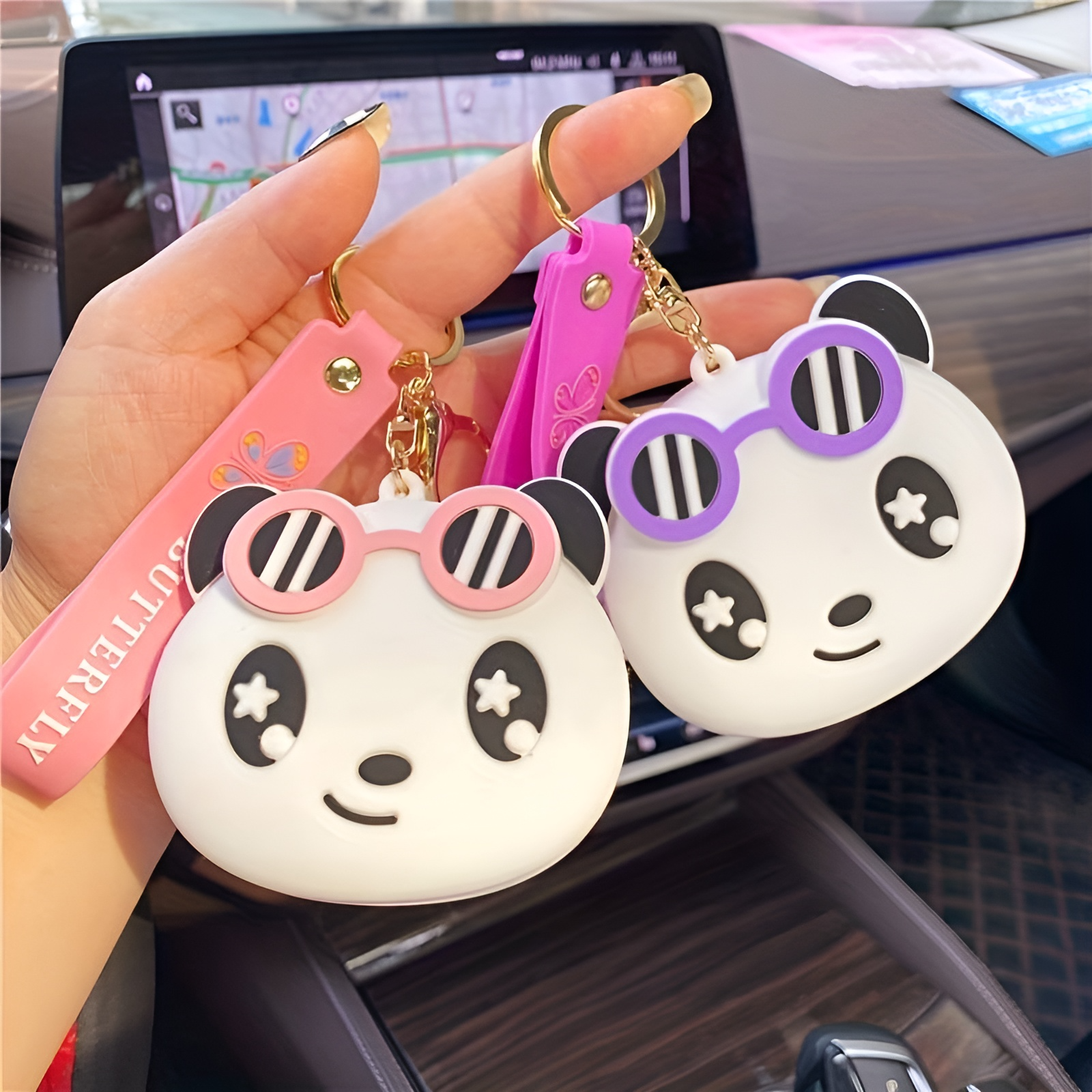 Fashionista Panda Coin Pouch Keychain