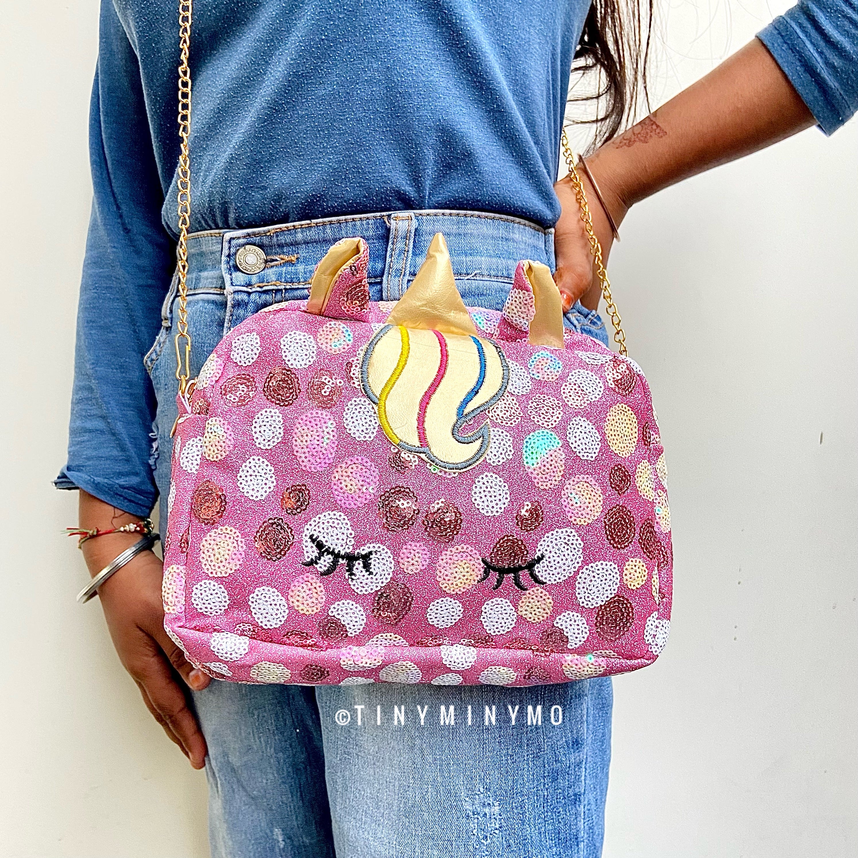 Glitter Unicorn Sequence Sling Bag