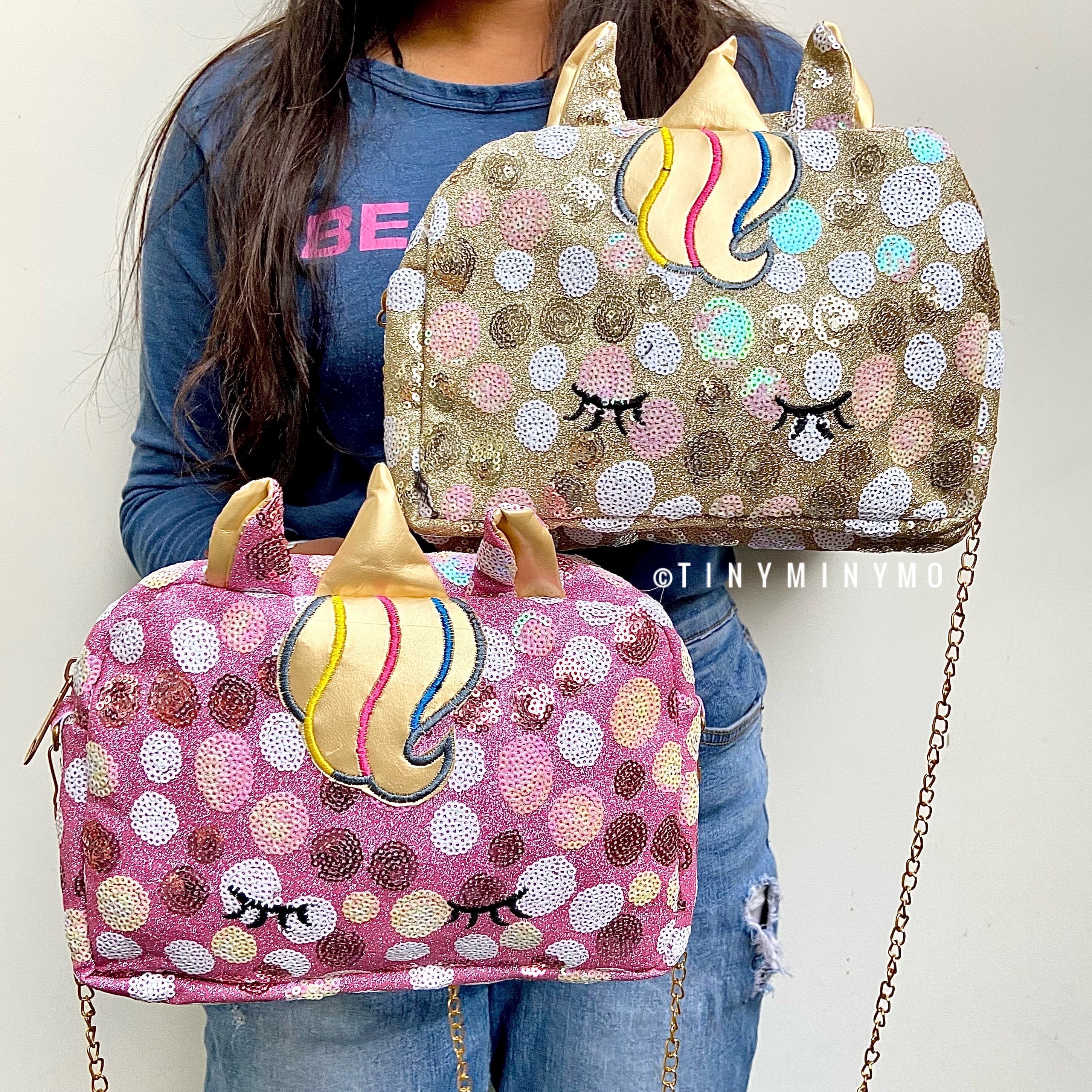 Glitter Unicorn Sequence Sling Bag