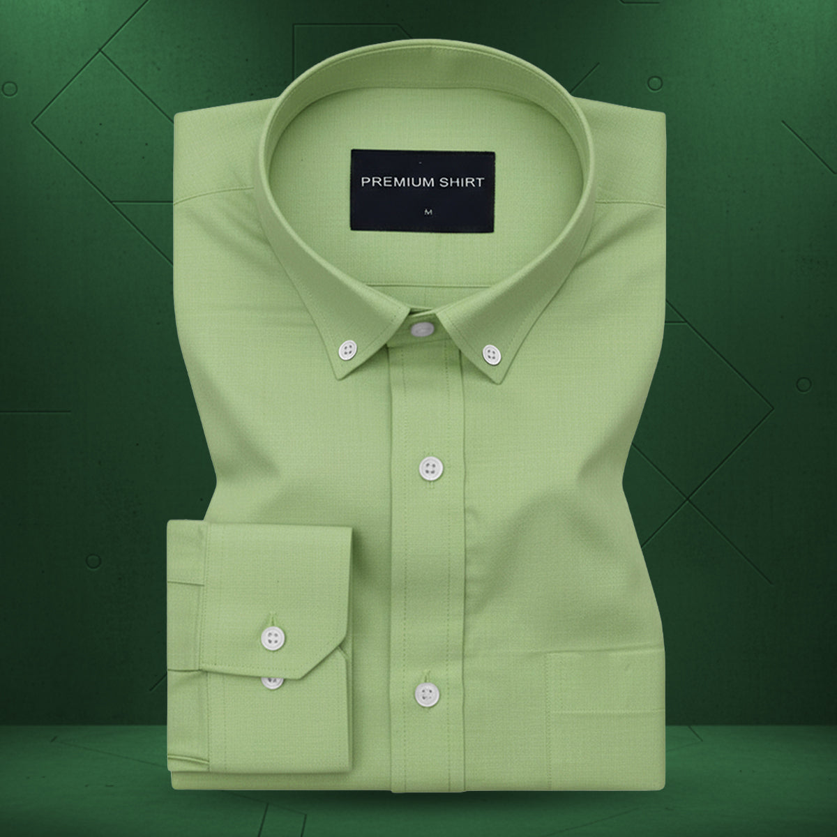 Pack of 2 Oxford Cotton Shirt For Men (Green & Denim Blue)