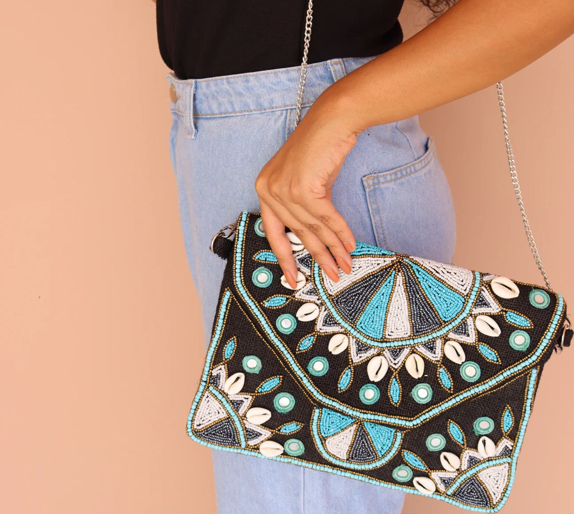 Canva Boho Hand Embroidered Ethnic Sling Bag for Women