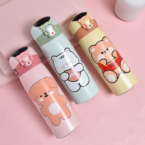 Kawaii Animal Temperature Display Sipper Bottle - Tinyminymo