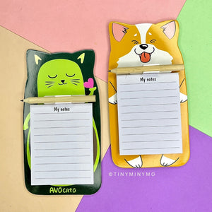 Two Designs of Kawaii Magnetic Notepad with Pencil - Tinyminymo