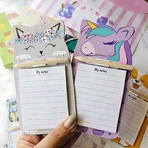 Two Designs of Kawaii Magnetic Notepad with Pencil - Tinyminymo