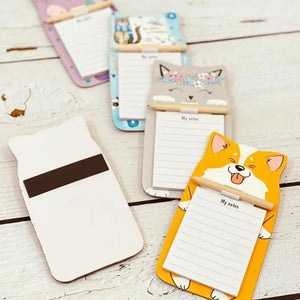 Back side with Magnet of Kawaii Magnetic Notepad with Pencil - Tinyminymo