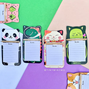 4 Designs of Kawaii Magnetic Notepad with Pencil - Tinyminymo