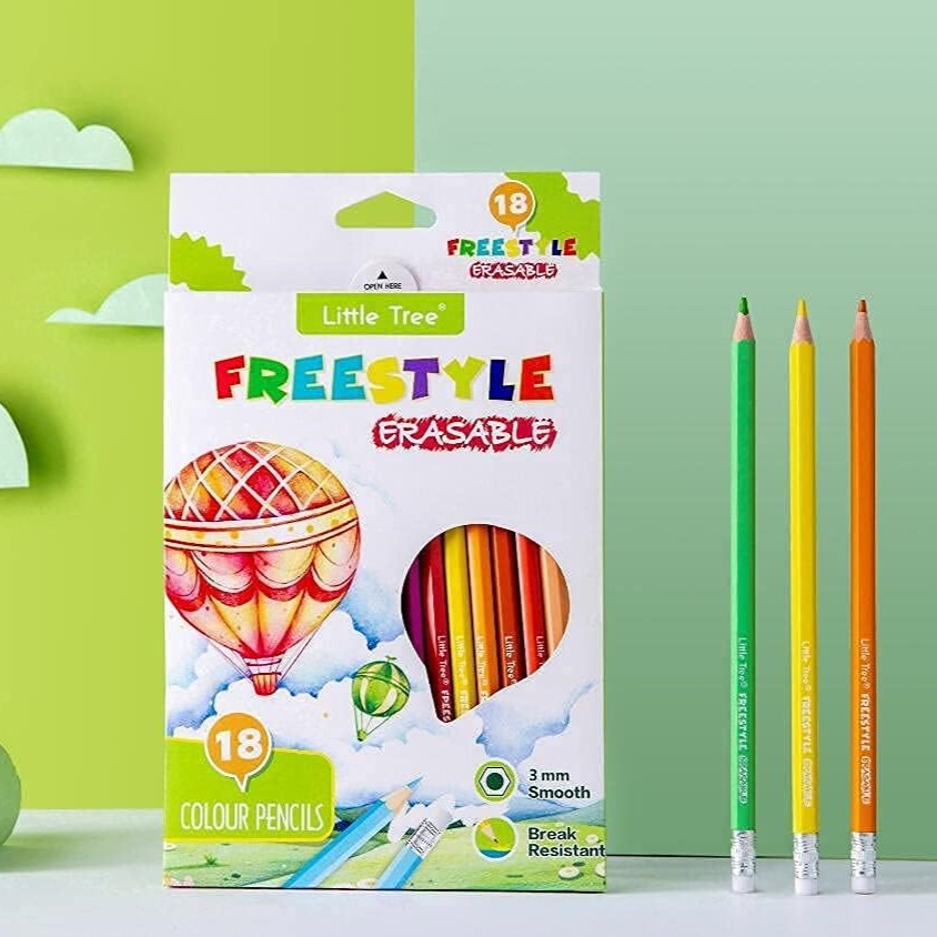 Little Tree Erasable Color Pencil Set - Set of 18