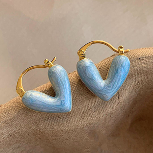 Pair of Blue Heart Earrings - Tinyminymo