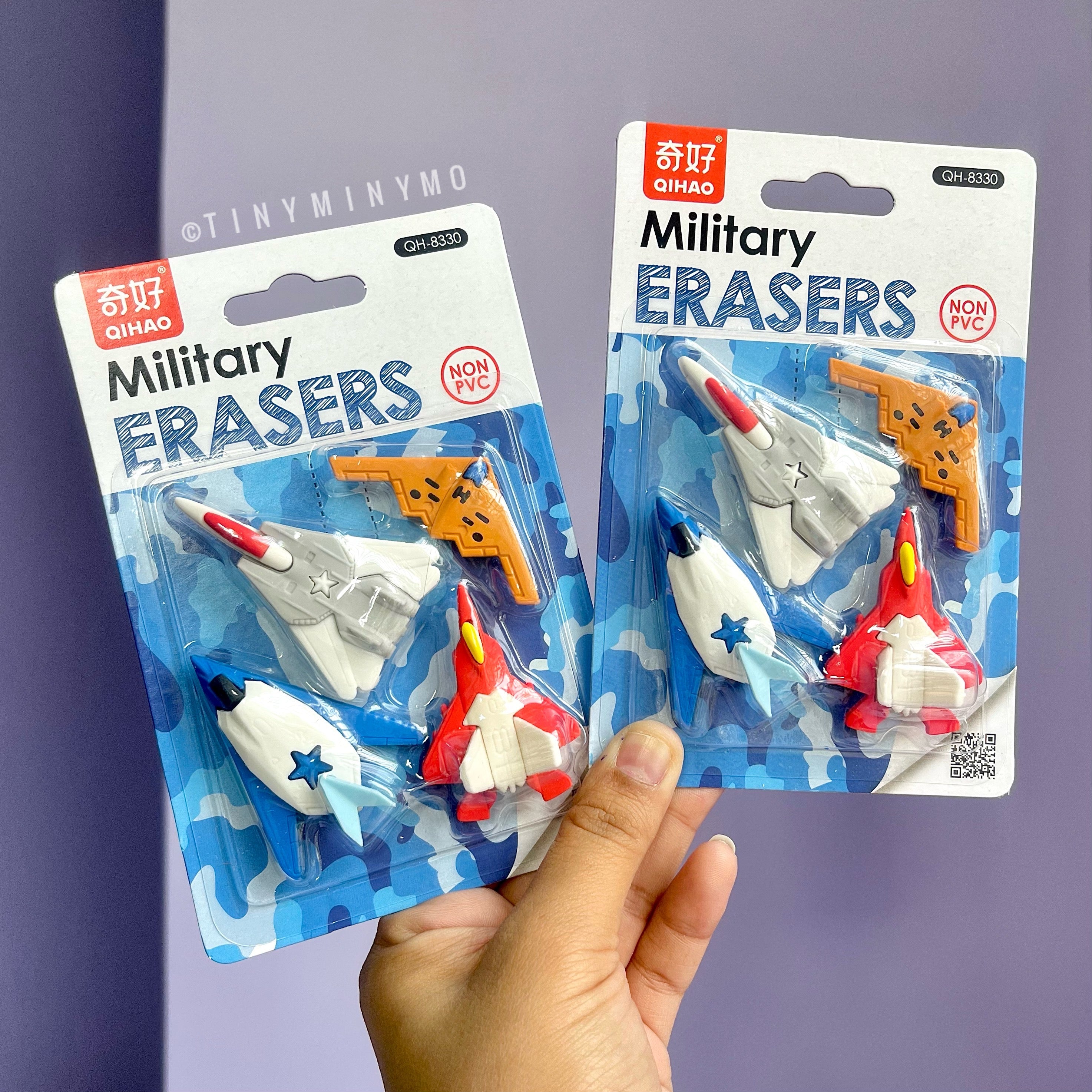 Military Aircraft Erasers - Set of 4