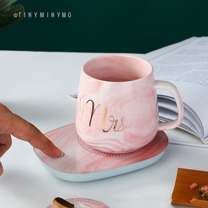 Mr and Mrs Mug with Warmer Lid and Spoon - Tinyminymo