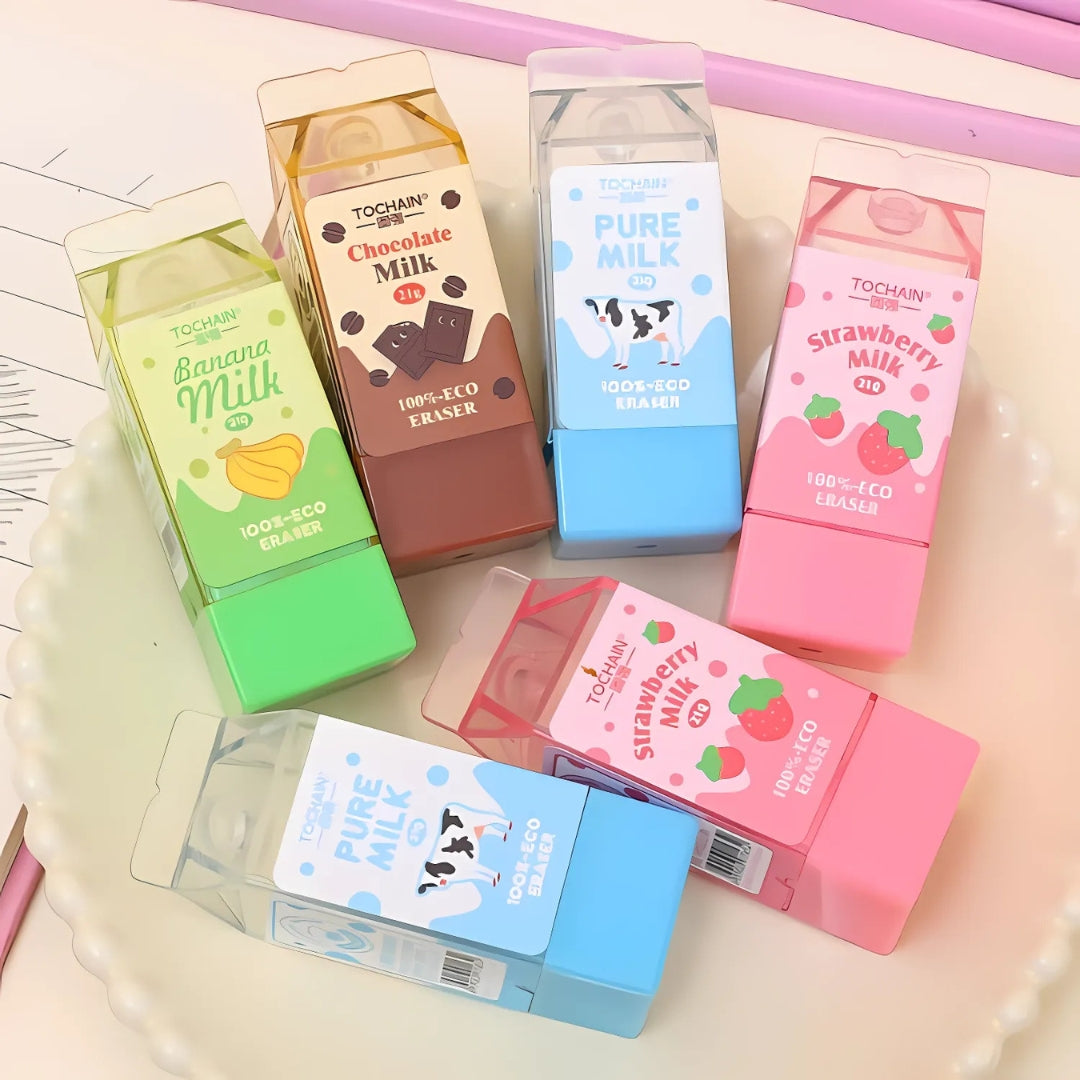 Packaged Milk Kawaii Eraser