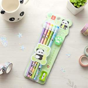 Green Color Panda Pencil Set - Tinyminymo