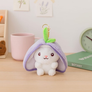 Peek-a-boo Plush Bunny Keychain in Grape Design - Tinyminymo
