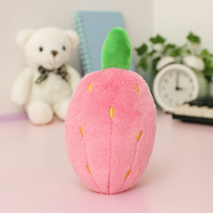 Plush Bunny Keychain in Strawberry Design - Tinyminymo