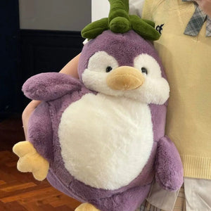 Purple Penguin Soft Toy in Brinjal Cosplay - Tinyminymo
