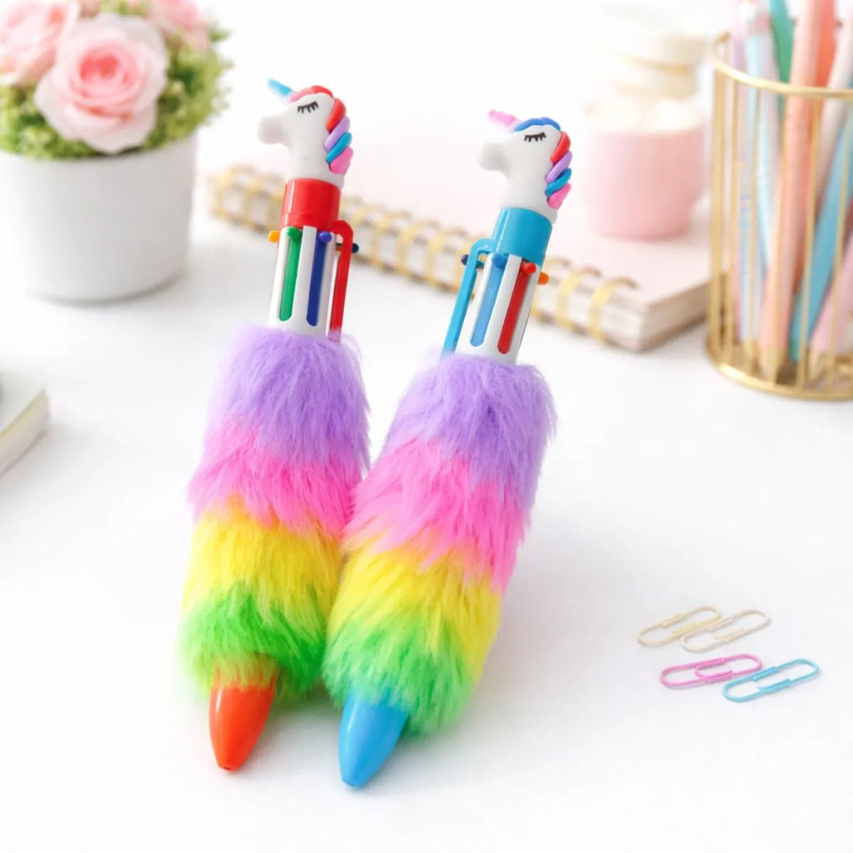 Rainbow Fur Pens