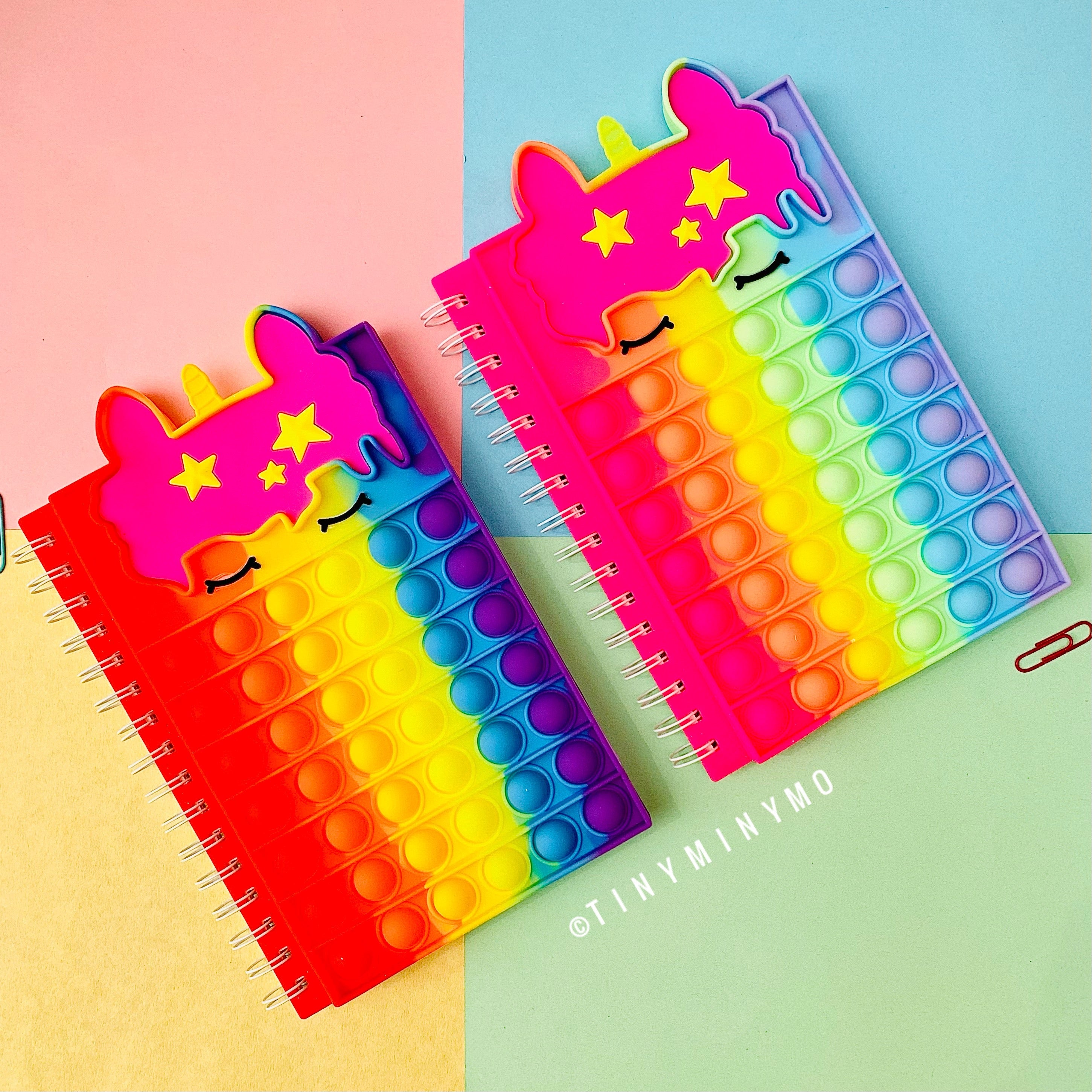 Rainbow Unicorn Pop it Notebook