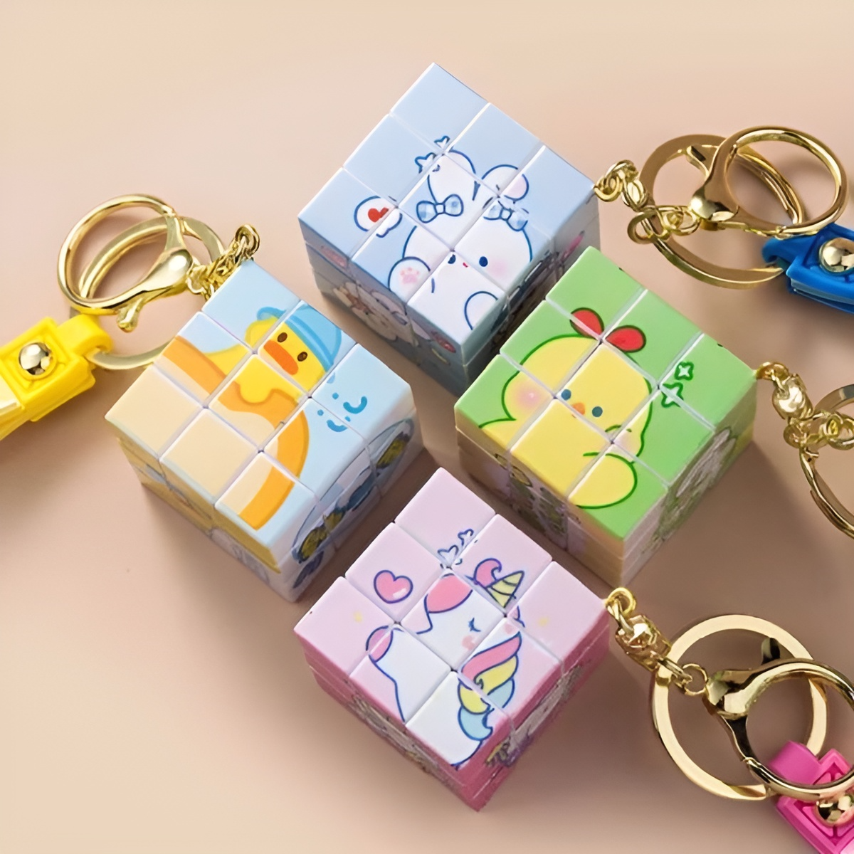 Rubik Cube Kawaii 3D Keychain