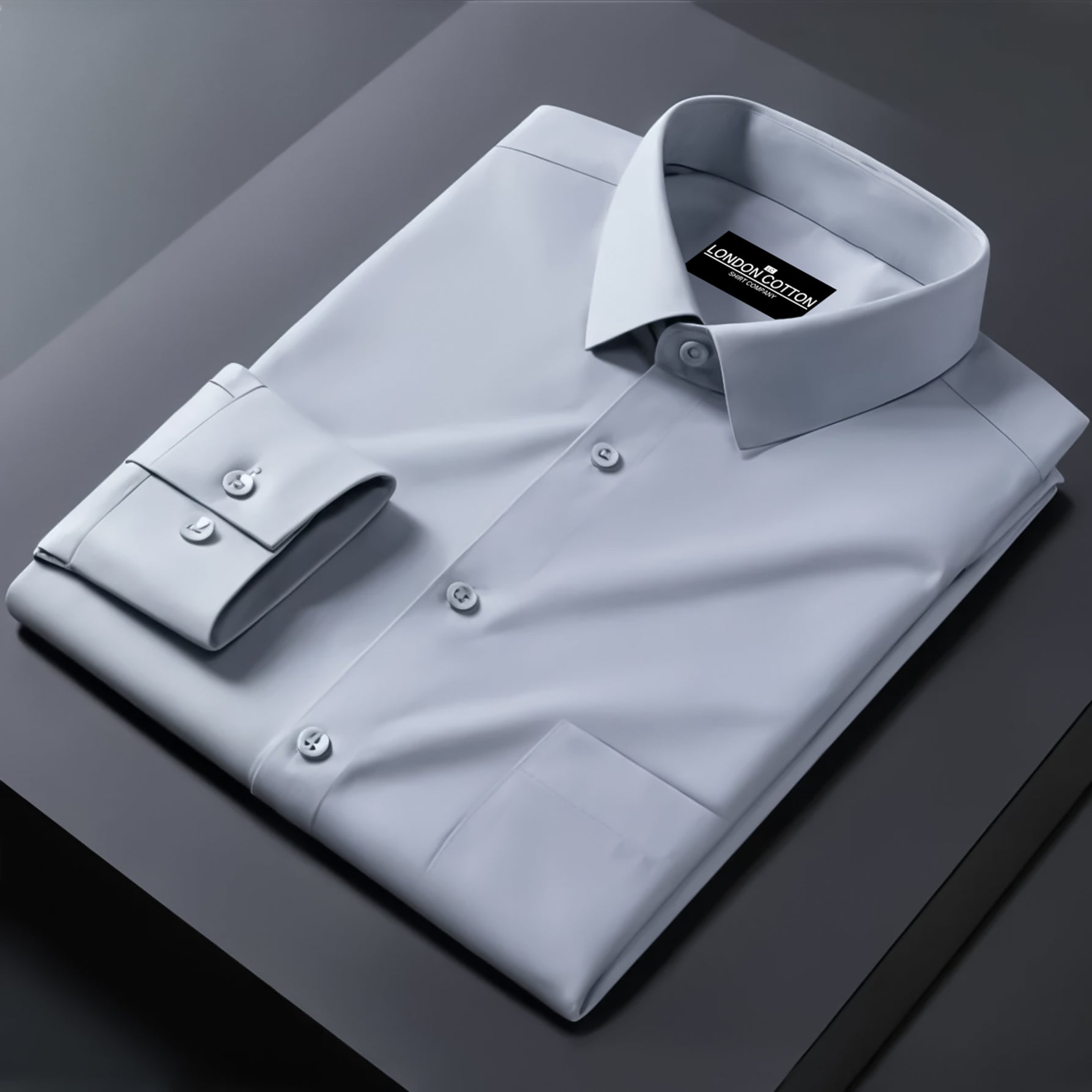 Premium Cotton Solid Shirt for Man (Silver)
