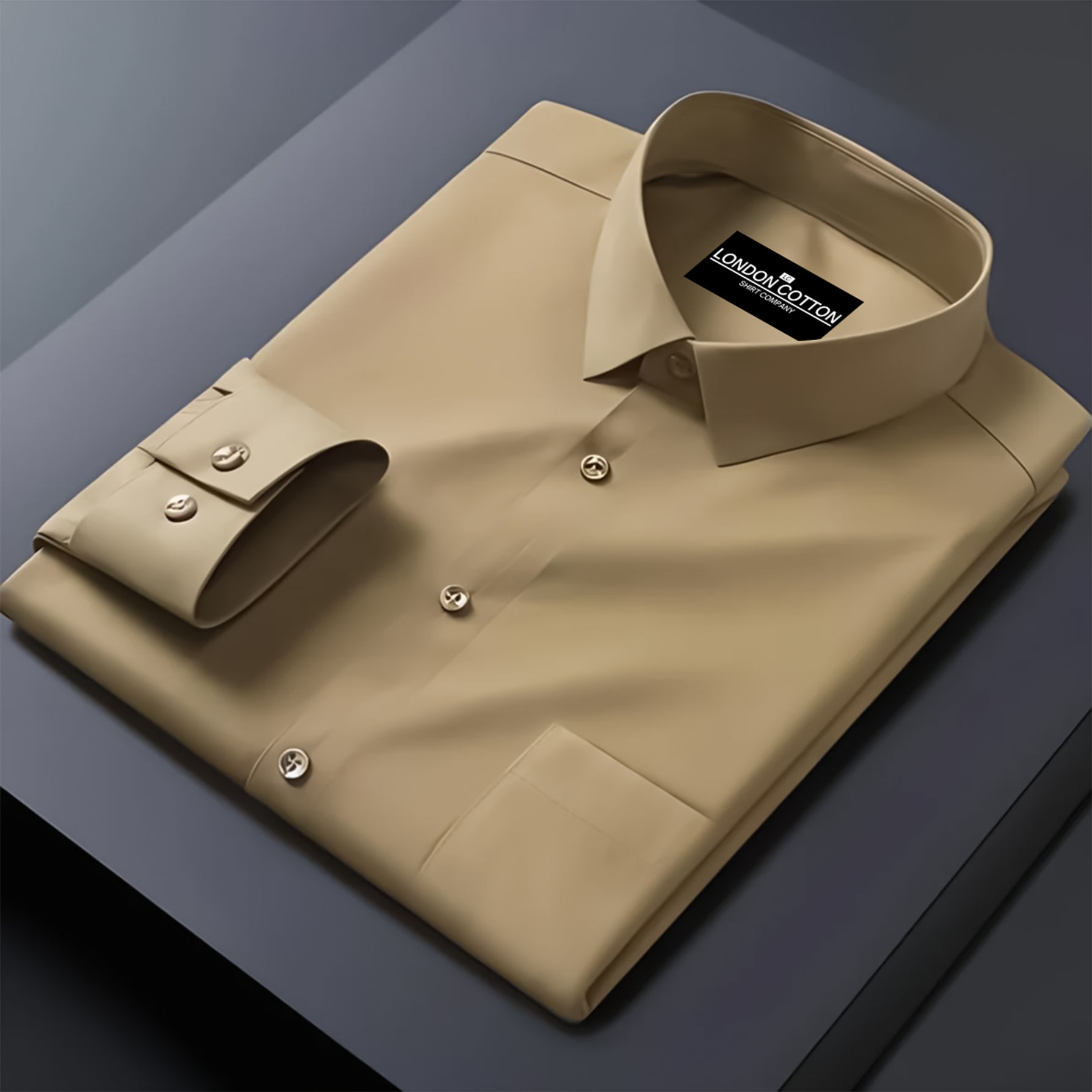 Pack of 2 Premium Cotton Solid Shirt for Man (Skin, Denim Blue)