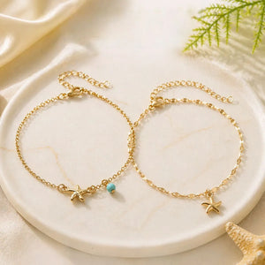 Two Designs of Starfish Anklets - Tinyminymo