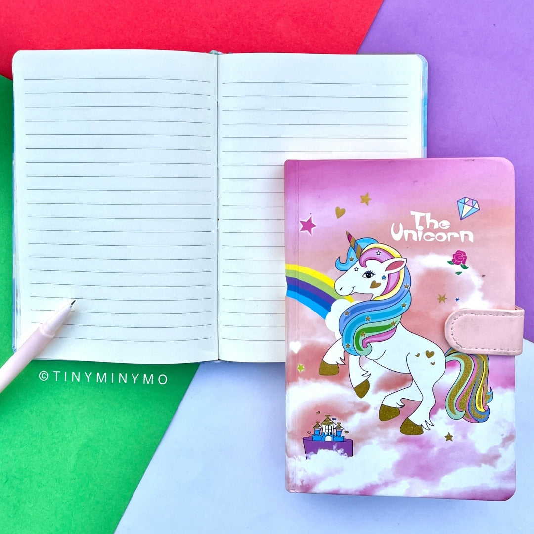Unicorn Notebook with Snap Lock