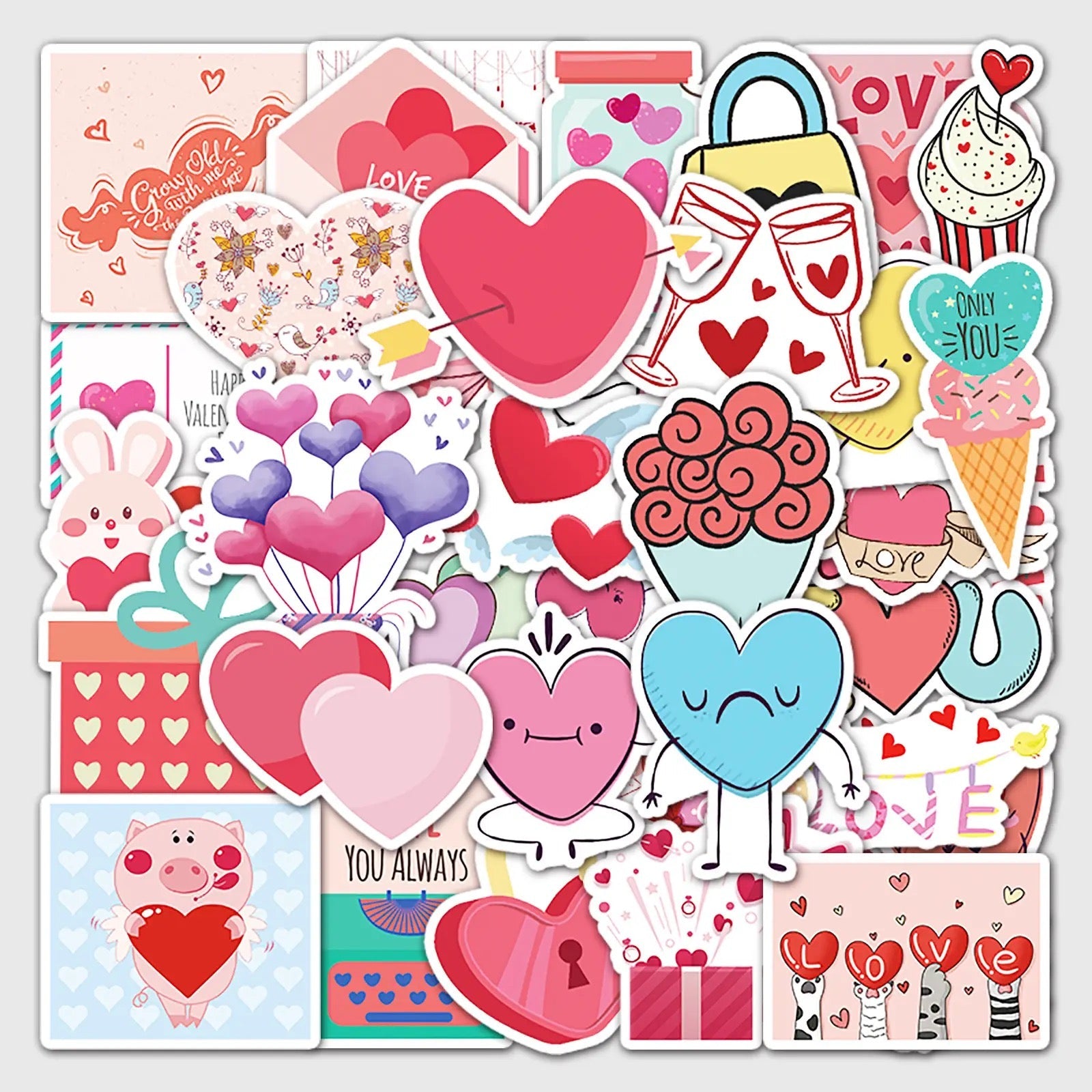 Valentine Stickers - Set of 50
